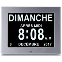 Une horloge complète avec heure, date et cadre photo